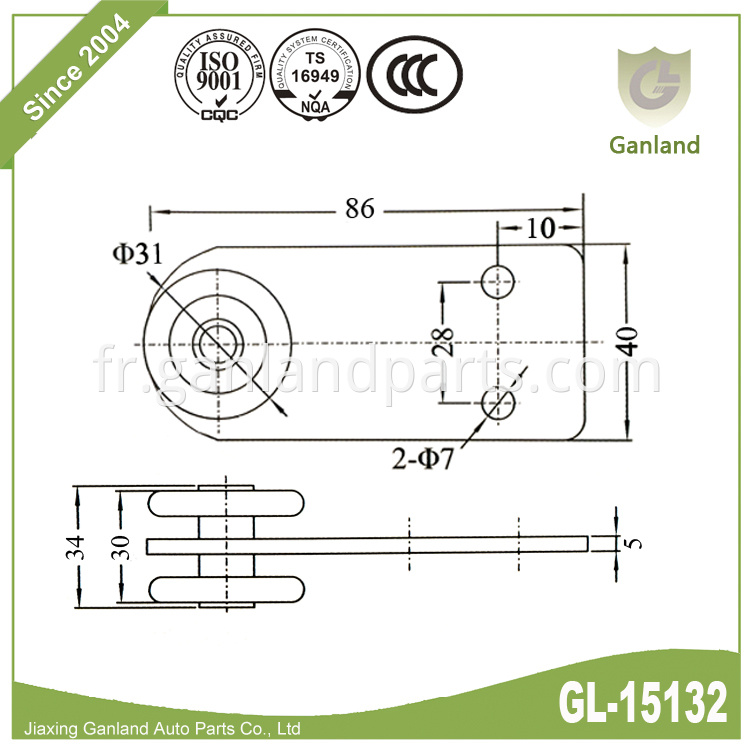 2-bolt plate roller 15132